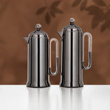 Almarjan 2 Pieces Vacuum Flask Set, Gun Black & Travertine Marble