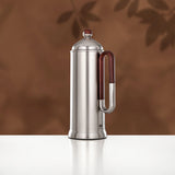Almarjan 2 Pieces Vacuum Flask Set, Matt Nickel & Dark Wood