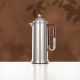 Almarjan 2 Pieces Vacuum Flask Set, Matt Nickel & Dark Wood
