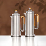Almarjan 2 Pieces Vacuum Flask Set, Matt Nickel & Matt Gold