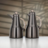 Almarjan 2 Pieces Vacuum Flask Set, Gun Black & Travertine Marble