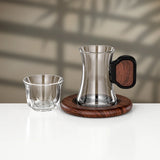 Almarjan 21 Pieces Tea & Coffee Set, Black & Dark Wood
