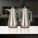 Almarjan 1 + 1 Ltr Vacuum Flask Set, Matt Nickel & Tiffany Marble