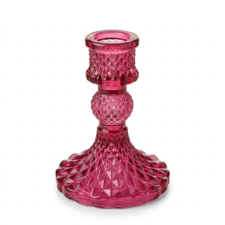 Faceted Crystal Candle Holder – 10 cm