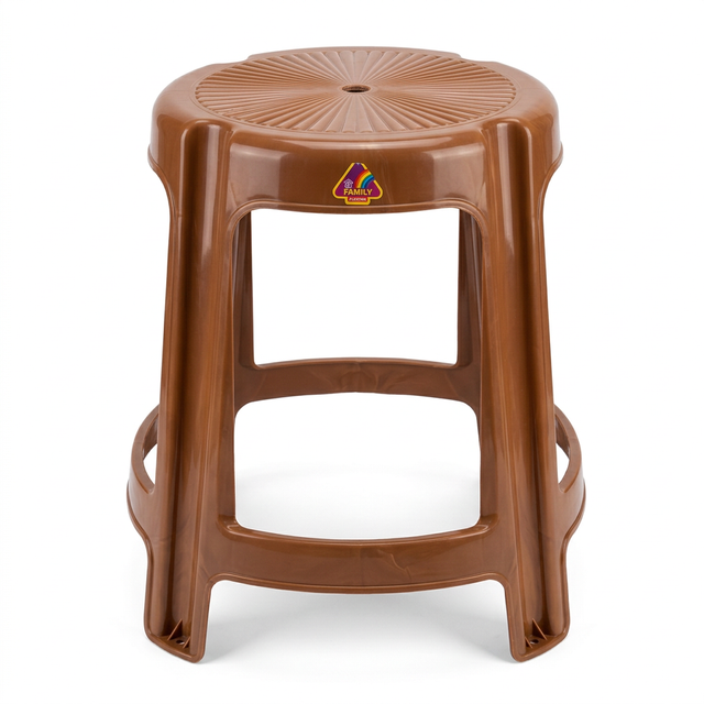 Family Plastic Stool Brown - 55×35cm