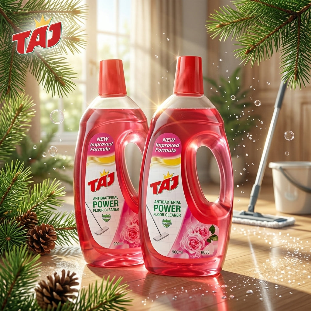 Taj Antibacterial Power Floor Cleaner – Rose 900 ml × 2 Pack
