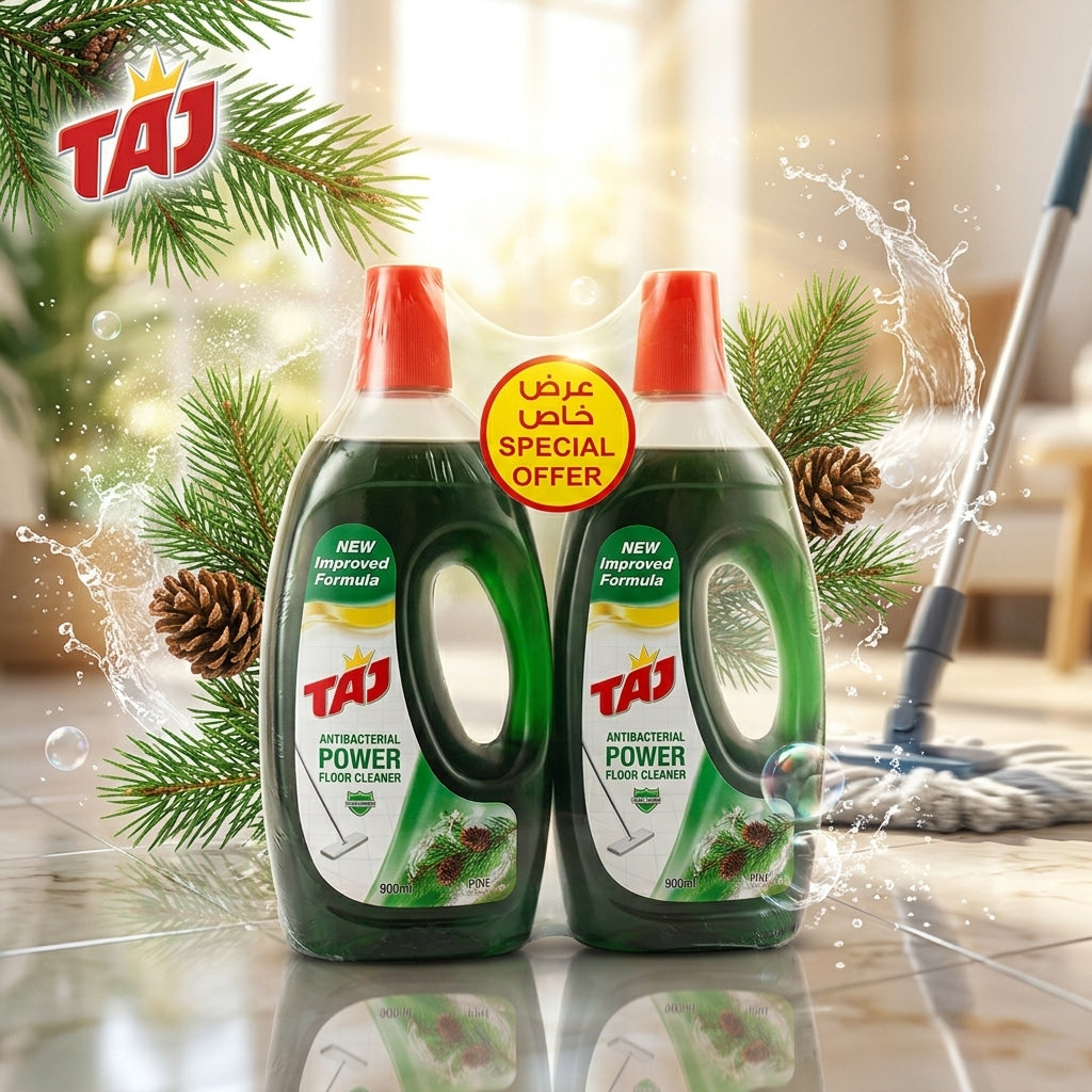 Taj Antibacterial Power Floor Cleaner Pine 900 ml × 2 Pack