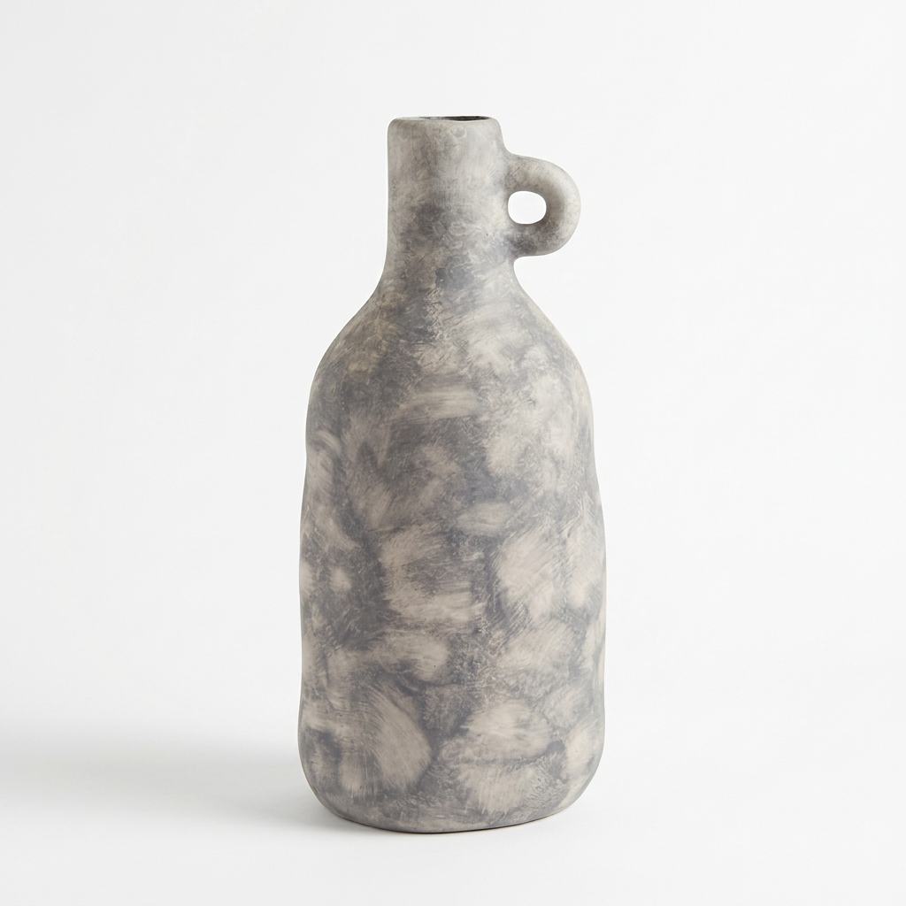 Flower Vase with Loop Handle Grey - 30cm