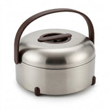 Almarjan 3-Piece Hot Pot Set, 2.5, 3.5 & 4.5 Litres – Matt Nickel with Dark Wood