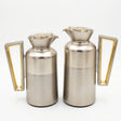 Fursan Vacuum Flask Set, 0.7 Litre + 1 Litre, Matte Nickel with Gold Accents