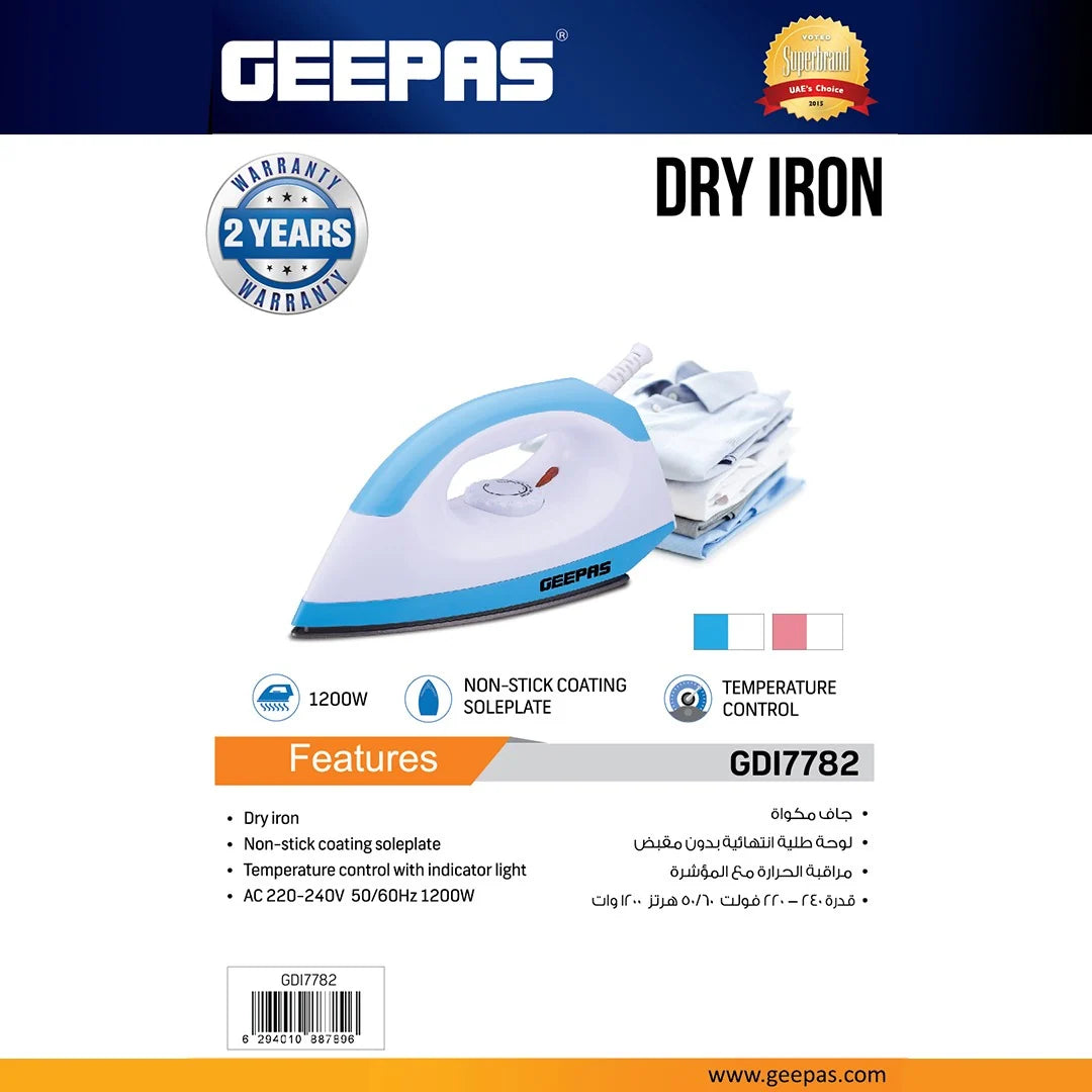 Geepas Dry Iron GDI7782 Blue