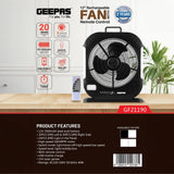 Geepas 12inch Rechargeable Fan with Remote Control GF21190