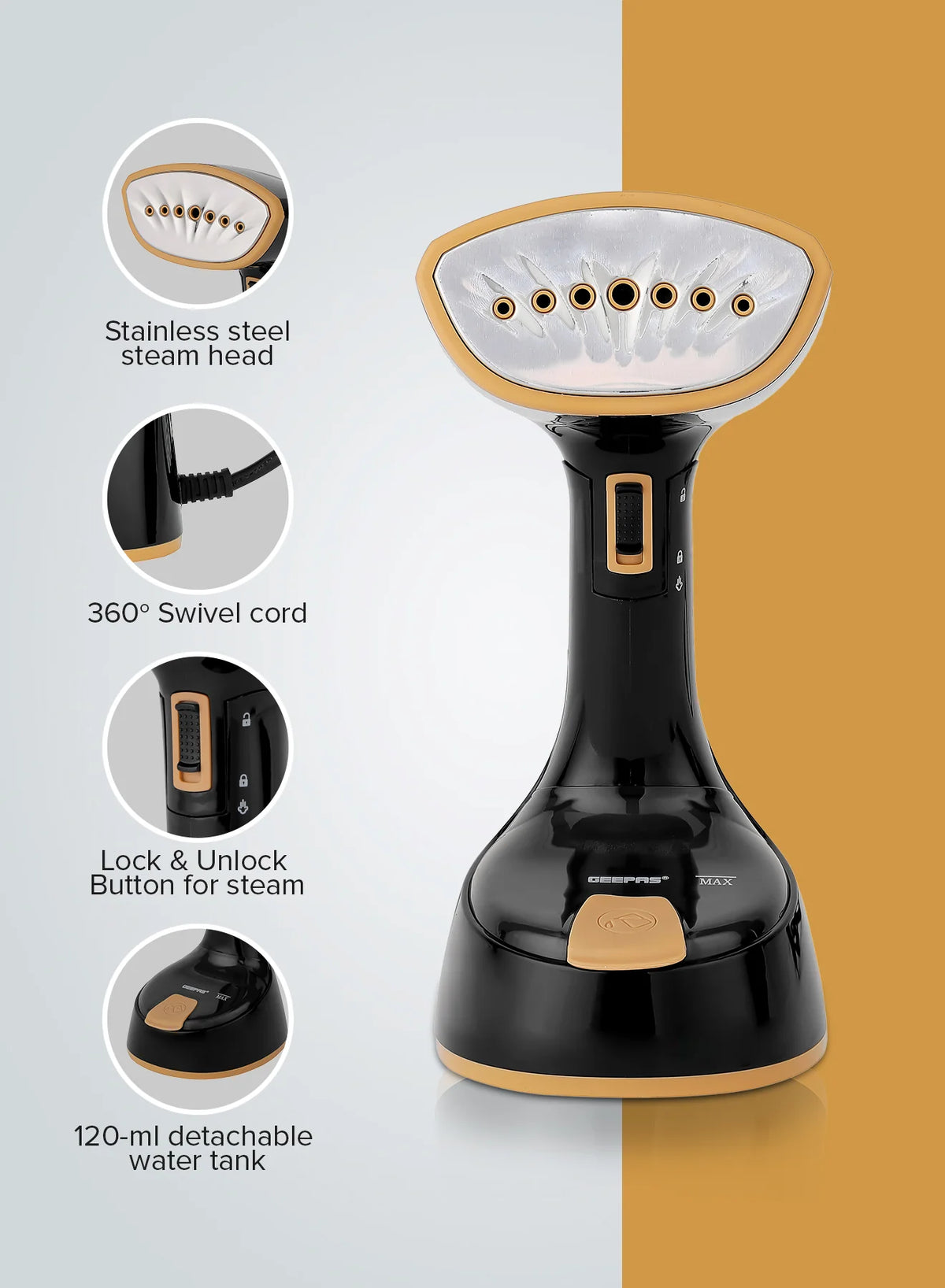 Geepas Handheld Garment Steamer GGS25034