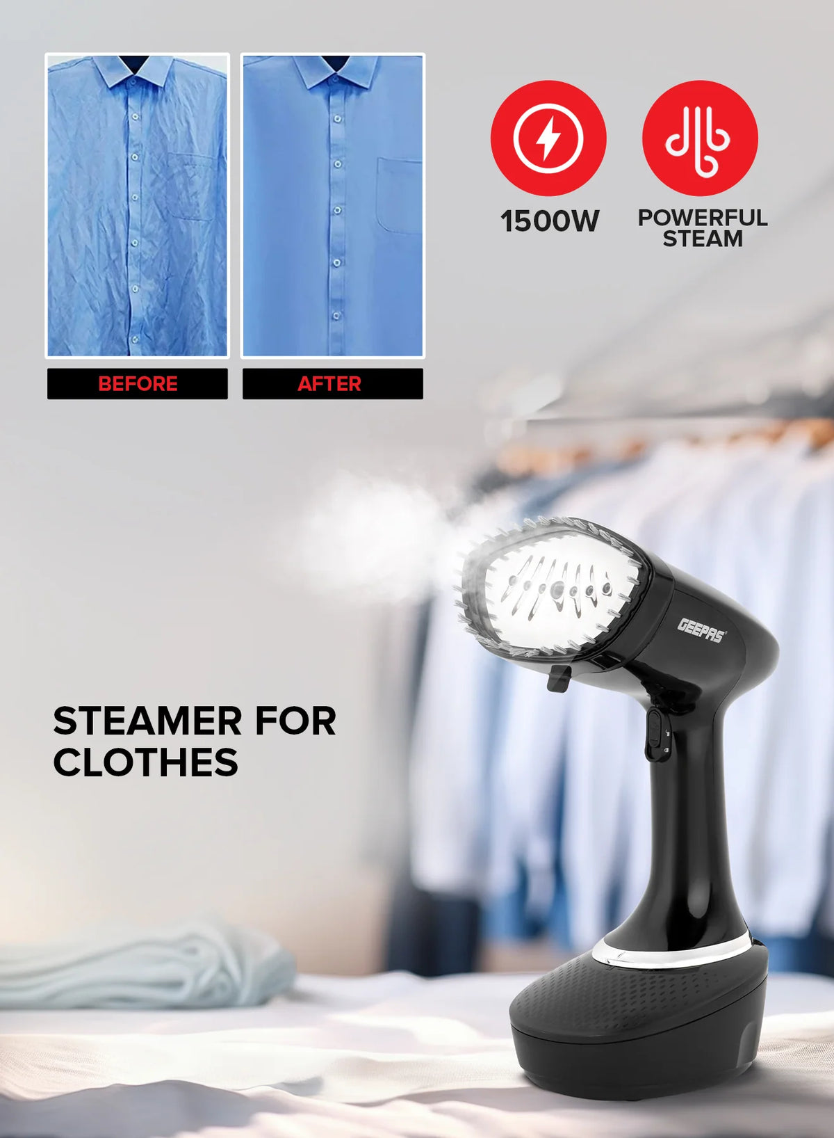 Geepas Handheld Garment Steamer GGS25041