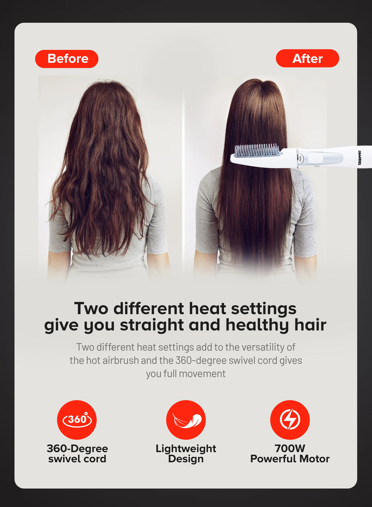 Geepas 2-in-1 Hair Styler GH652N1