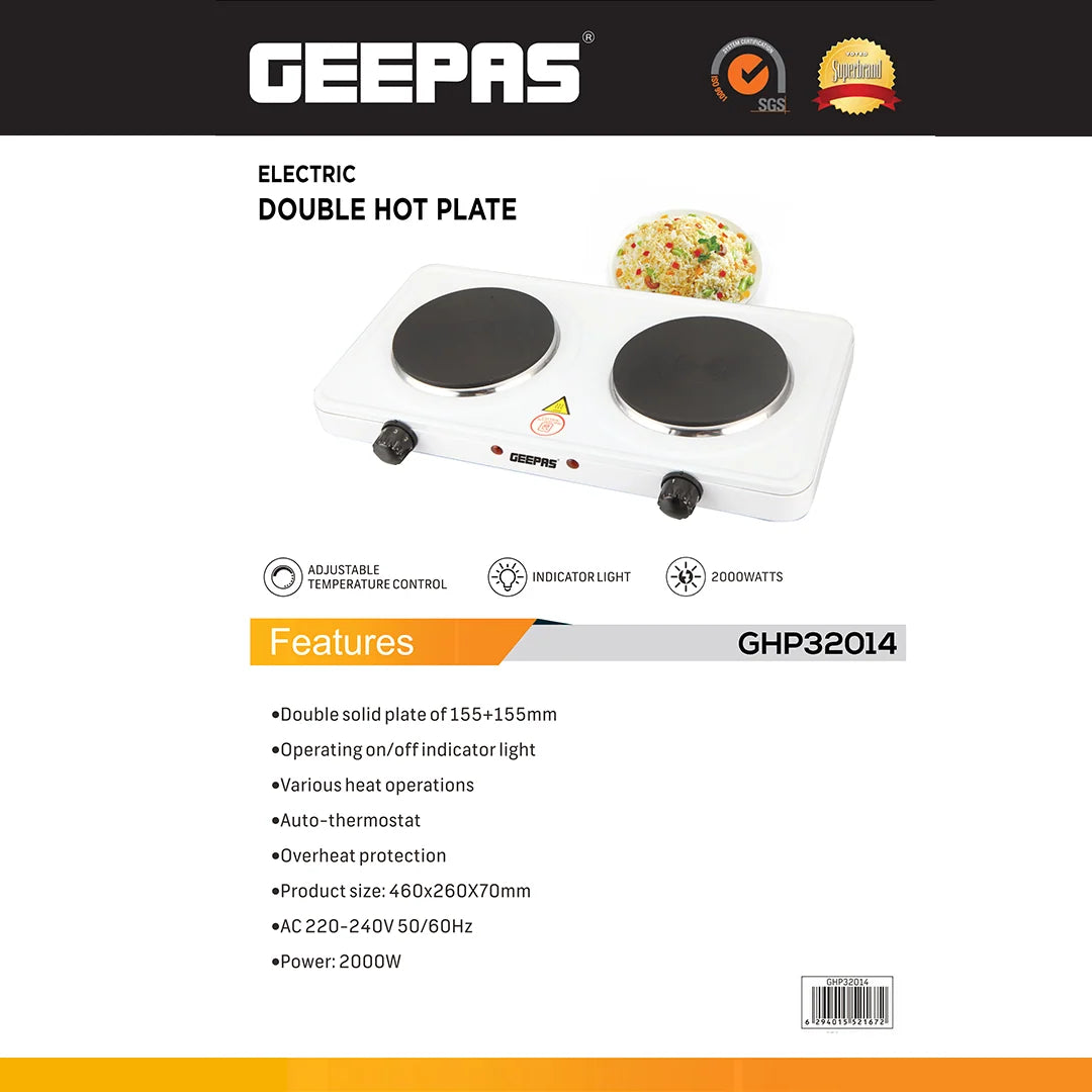 Geepas Electric Double Hot Plate GHP32014