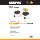 Geepas Electric Double Hot Plate GHP32014