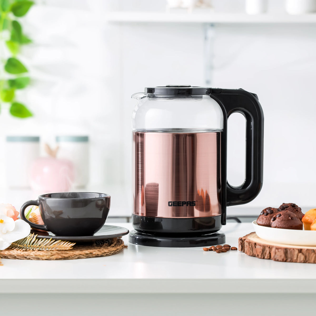 Geepas Double Layer Glass Kettle 1.7L GK38063