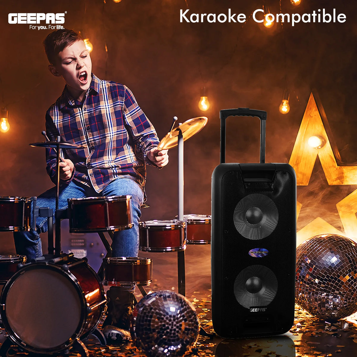 Geepas Portable & Rechargeable Professional Speaker GMS8574