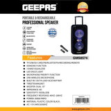 Geepas Portable & Rechargeable Professional Speaker GMS8574