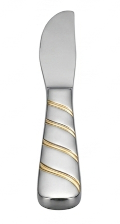 Stainless Steel Knife Set of 6 – 22cm Silver & Gold Accent