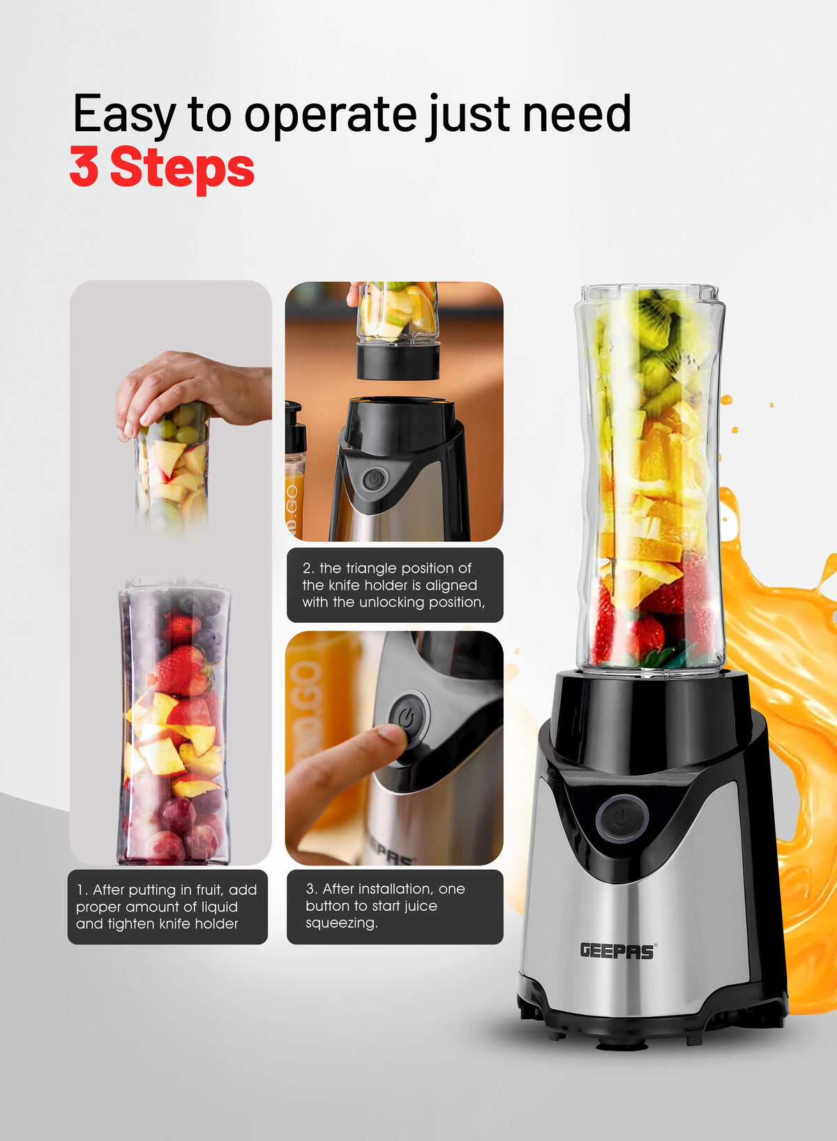Geepas Personal Blender- GSB44075N