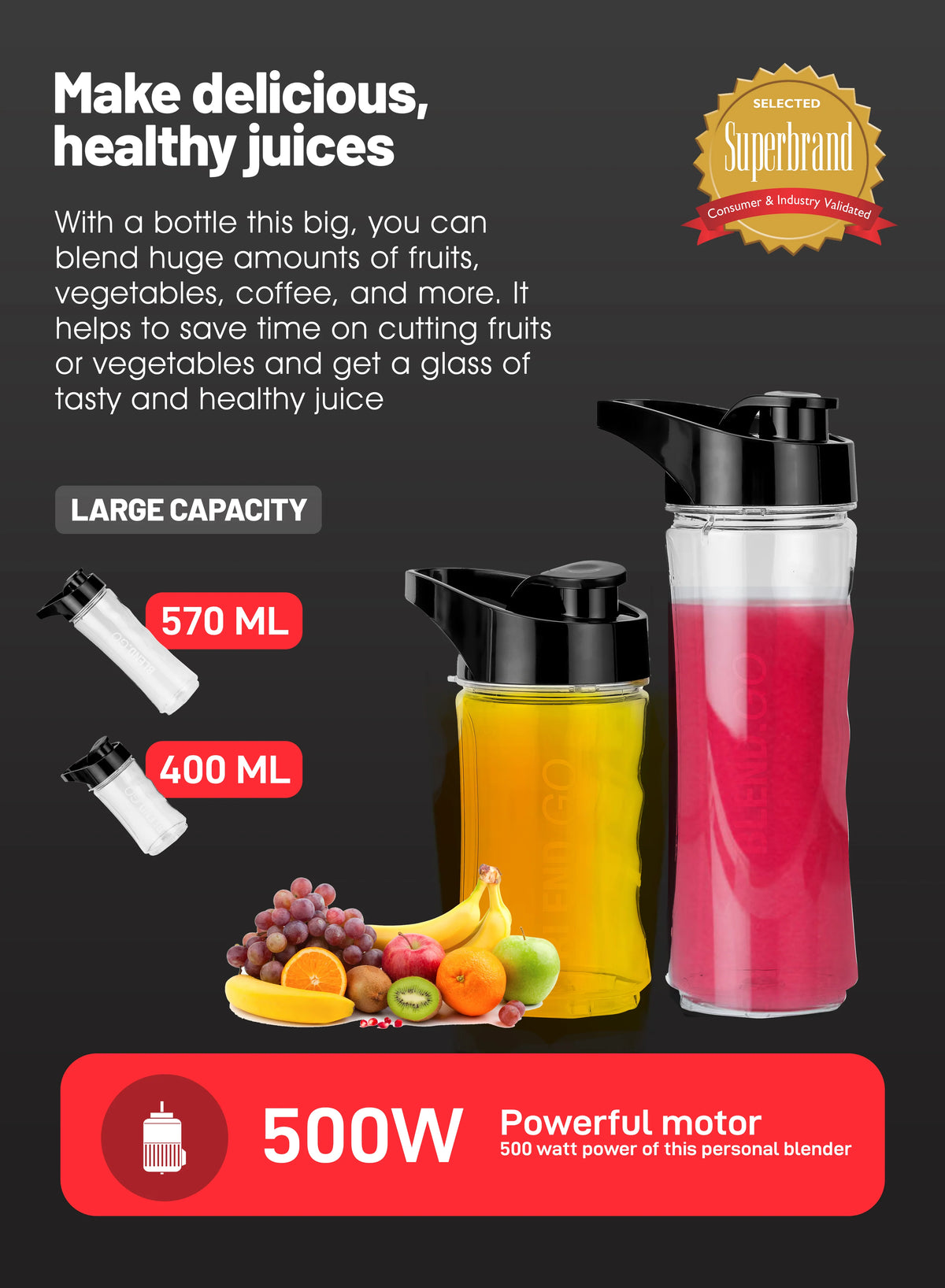 Geepas Personal Blender- GSB44075N