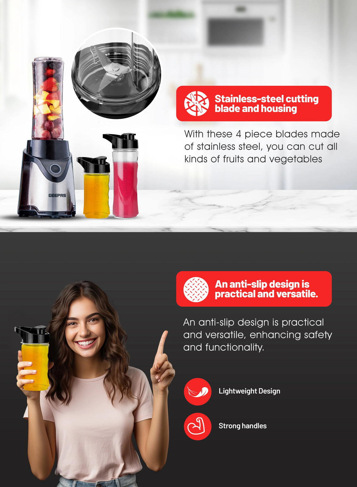 Geepas Personal Blender- GSB44075N