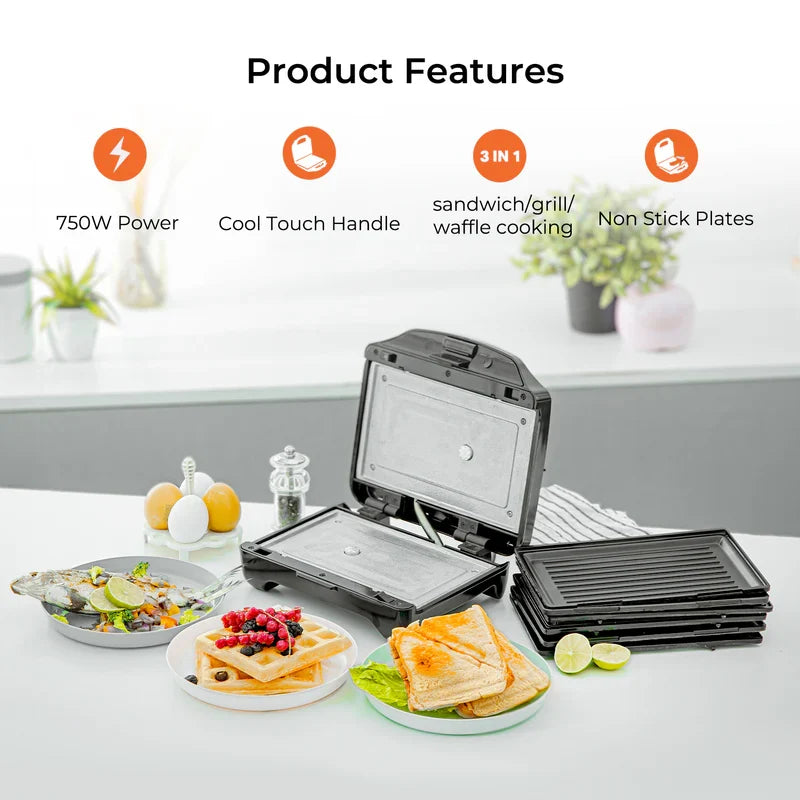 Geepas 3-in-1 Sandwich Maker GSM5425