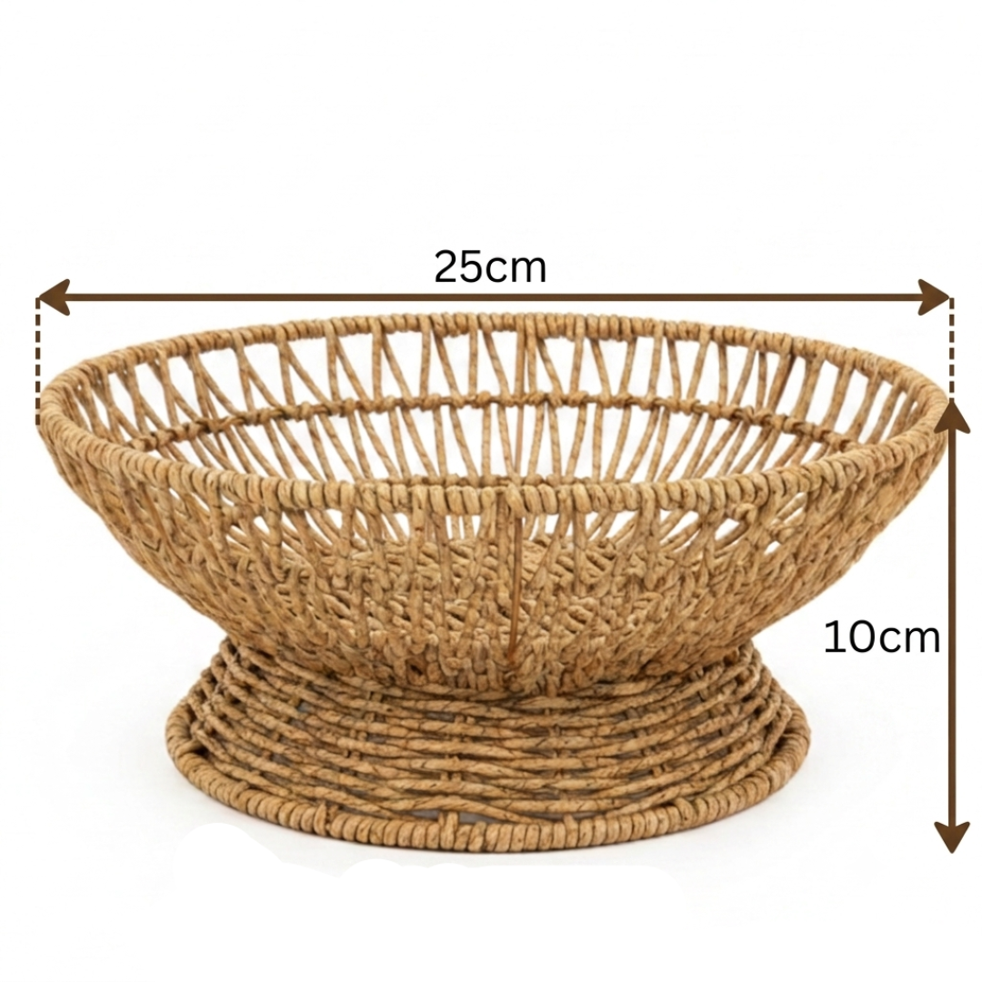 Wire Fruit Basket with Pedestal Base | 25×10 cm | Artisan Home Accent Woven Color