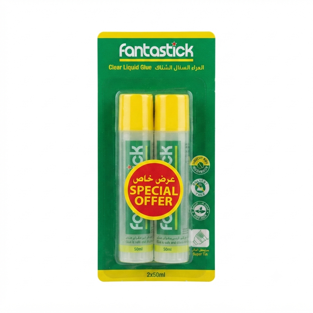Fantastick Stationery Value Pack – 4 Glue Sticks, 2 Clear Tapes & 2 Liquid Glue 50ml
