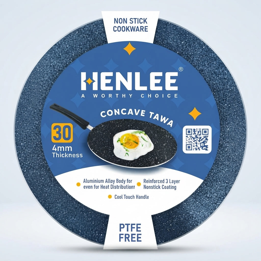 Henlee Non-Stick Concave Tawa 30 cm – 4 mm Thickness