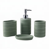 Iisdoo 4-Piece Resin Bathroom Accessories Set, Sage Green