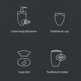 Iisdoo 4-Piece Resin Bathroom Accessories Set, Grey