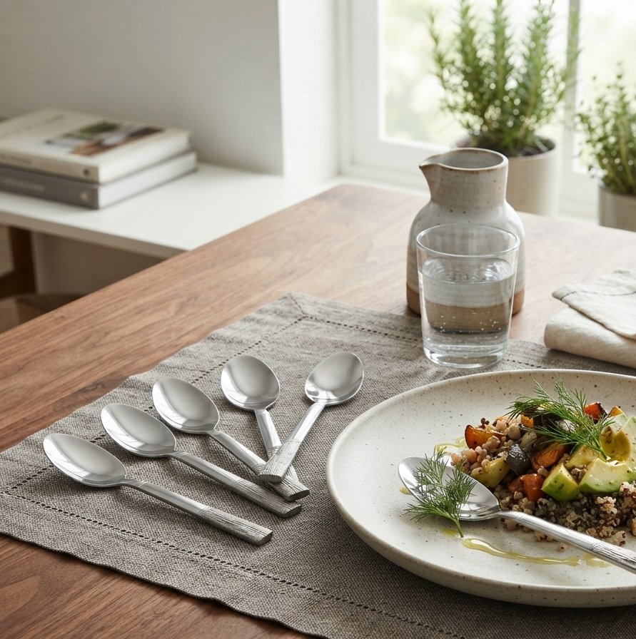 Stainless Steel Spoon Set of 6 – 15cm Silver