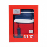 SBC Luxury 4-in-1 School Backpack Set 17" – Navy Blue & Red (Backpack + Lunch Bag + Water Bottle + Pencil Case)
