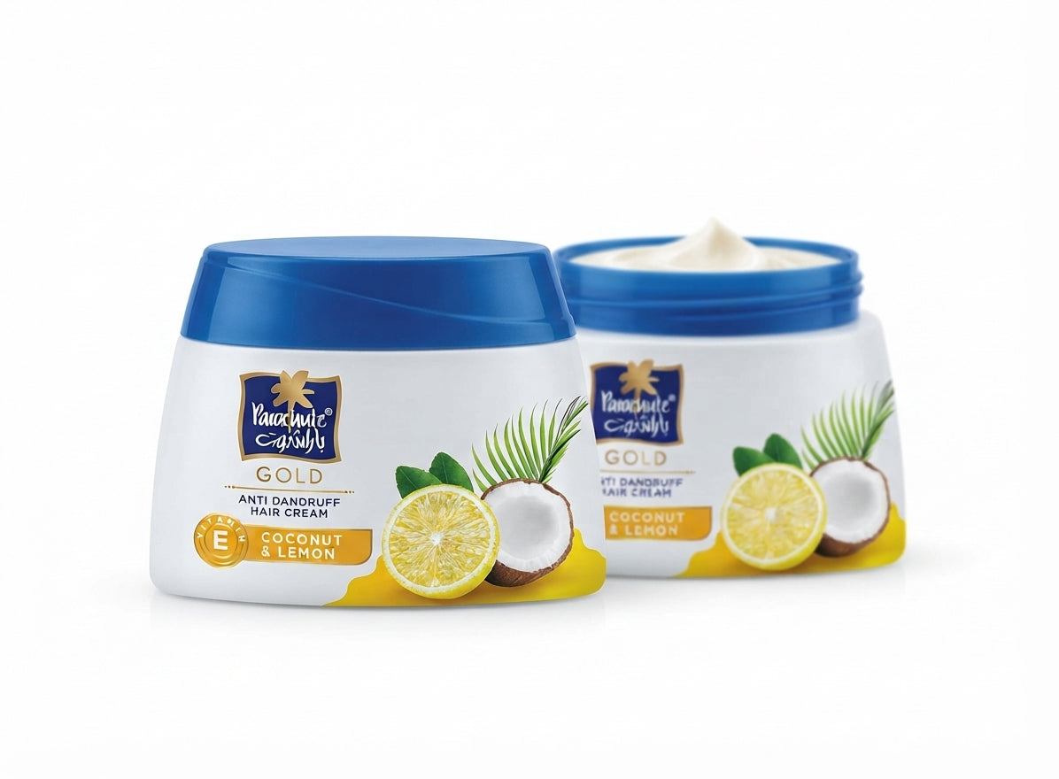 Parachute Gold Anti Dandruff Hair Cream, Coconut & Lemon, 2 × 140 ml