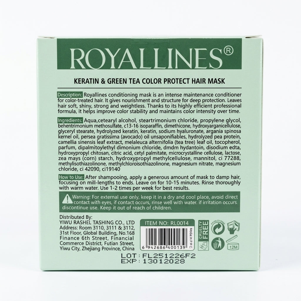 Royallines Keratin & Green Tea Color Protect Hair Mask 450ml
