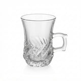 HNT Clear Glass Cups with Handles 112 ml – Set of 6