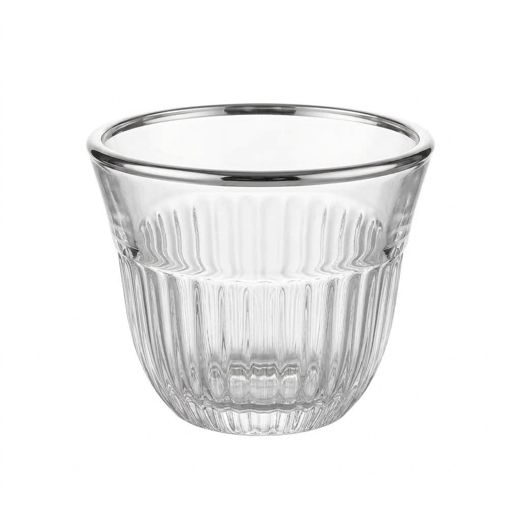 Casco 18-Piece Glass Tea & Cawa Cup Set with Silver Accent – 6 Tea Glasses, 6 Saucers & 6 Cawa Cups