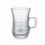 HNT Clear Glass Cups with Handles 112 ml – Set of 6