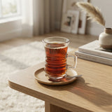 HNT Clear Glass Cups with Handles 112 ml – Set of 6