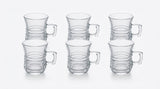 HNT Clear Glass Cups with Handles 112 ml – Set of 6
