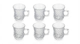 HNT Clear Glass Cups with Handles 112 ml – Set of 6