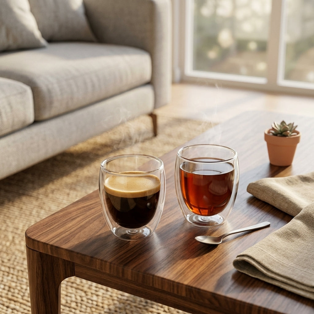Blackstone Double-Wall Glass Tumbler Cups, 250 ml, Set of 2