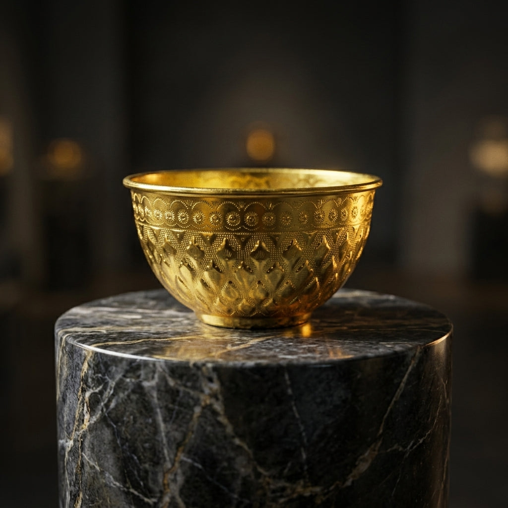 Diamonds Aluminium Mixing Bowl 12 cm – Gold Embossed Design