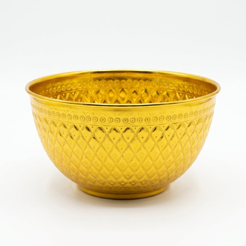 Diamonds Aluminium Mixing Bowl 20cm – Gold Embossed Design
