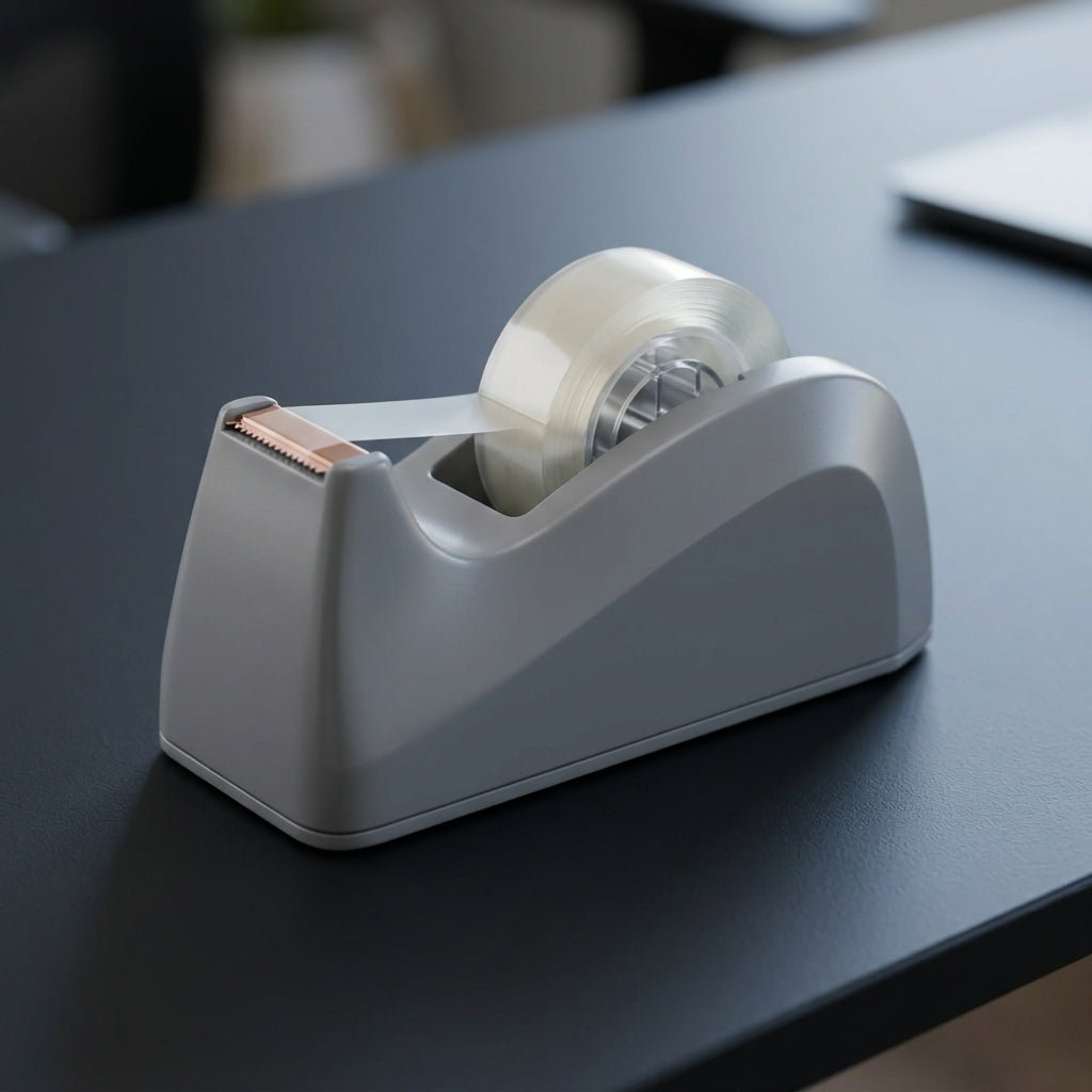 Bachang Desktop Tape Dispenser Set with Clear Tape – Grey, 18 mm