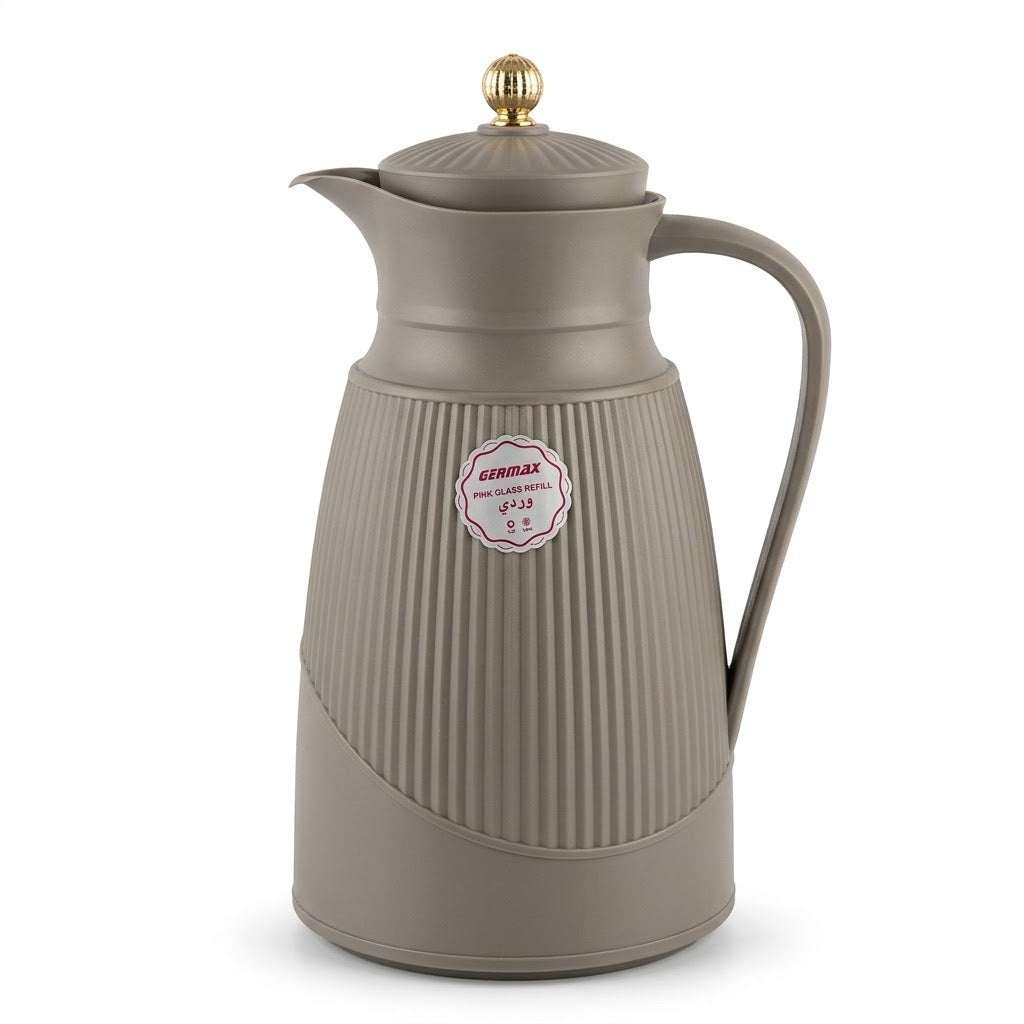Germax  Vacuum Flask 1 Litre – Dark Gray with Arabic Calligraphy
