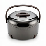 Almarjan 3-Piece Hot Pot Set 2.5, 3.5 & 4.5 Litres – Gun Black with Dark Wood